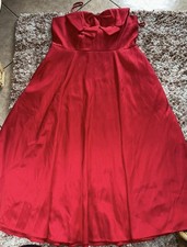 A New Day Dress Womens 14 Red Bow Midi Sleeveless Formal Valentines Date