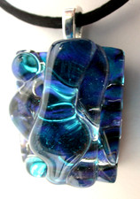 HANDCRAFTED Dichroic Sculptured Fused Glass Pendant / FOCAL PIECE