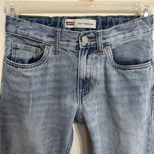 Levi's 505 Boys 12 REG Youth Straight Fit Jeans Mid Rise Light Wash W26XL26 