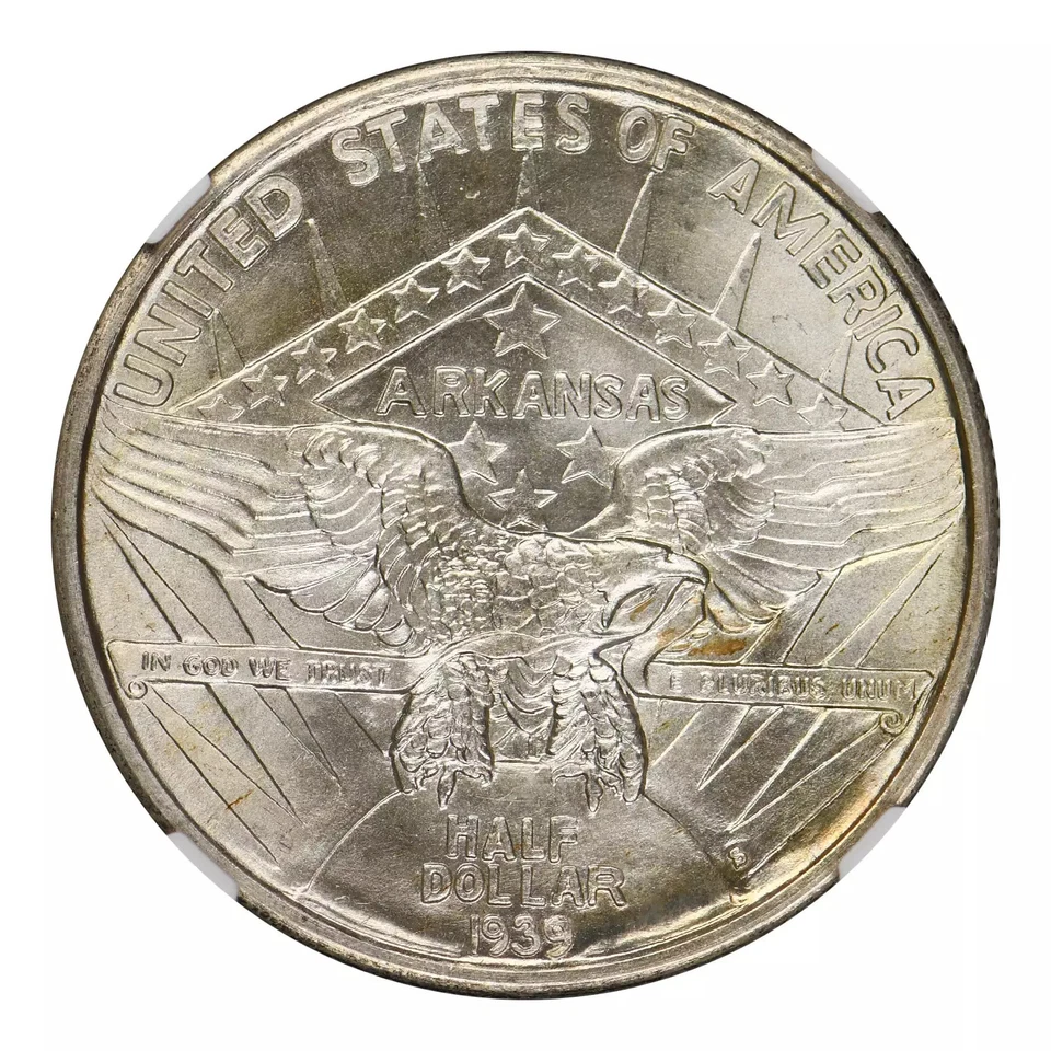 1939-S Arkansas Commemorative Silver Half Dollar NGC MS67 - Image 2 of 4