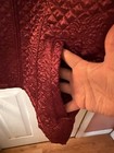 Susan Graver Burgundy Quilted Vest, Women Med, Zip, Pockets, Floral Design — photo 3