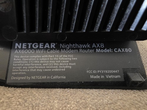 NETGEAR Nighthawk CAX80 AX6000 8-Stream Wi-Fi 6 Cable Modem Router, 6Gbps - Picture 4 of 7