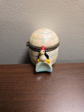 Tiny  Penguin Igloo Trinket Box With Its Inne...