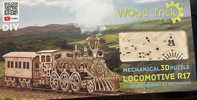 Wood Trick Wooden Mechanical 3D Train Set with Railway -  - Locomotive DIY