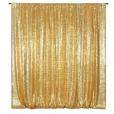 6x8 Ft Gold Sequin Backdrop Glitter Curtain Photo Booth Wedding Decor