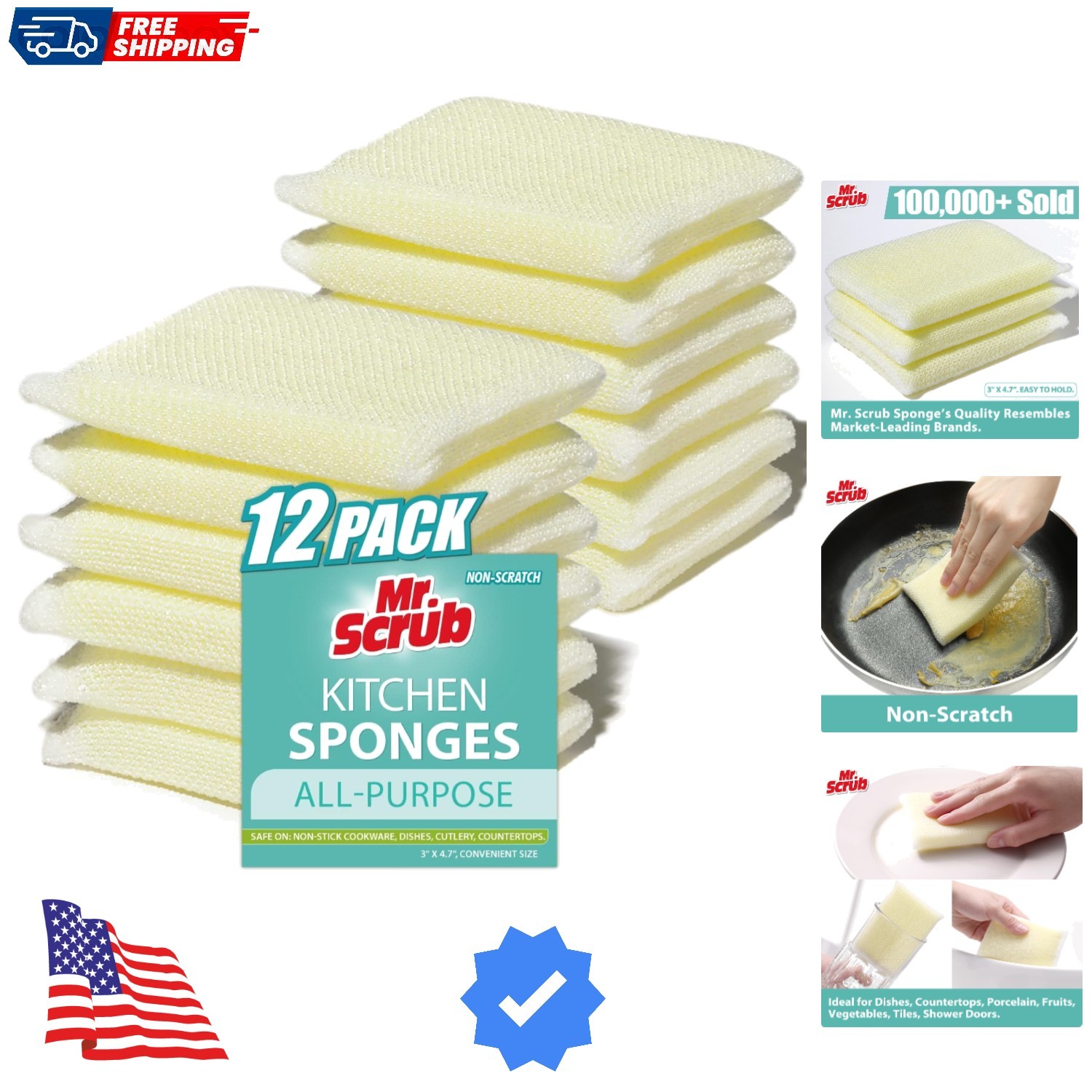 Esponjas multiusos, sin arañazos, para lavar y limpiar platos, fregar y...