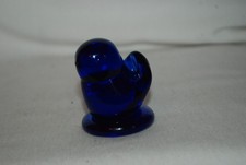 Vintage Leo Ward Glass Blue Bird of Happiness Signed 2002 Figurine