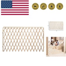 Expansion Walk-Thru Room Divider Baby Gate Natural Wood