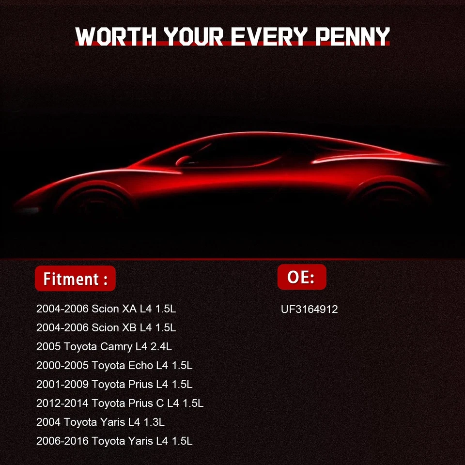 4pcs Ignition Coil & Spark Plug For 2012-2019 Toyota Prius C L4 1.5L UF316 - Изображение 2 из 4