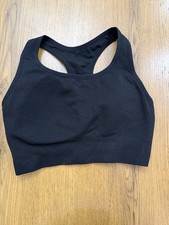 Member  s Mark Seamless Racerback Sports Bra M NWOT Black/textured