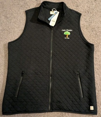 New with Tags! Marine Layer Corbett Black Full Zip Quilted Vest Men's Large