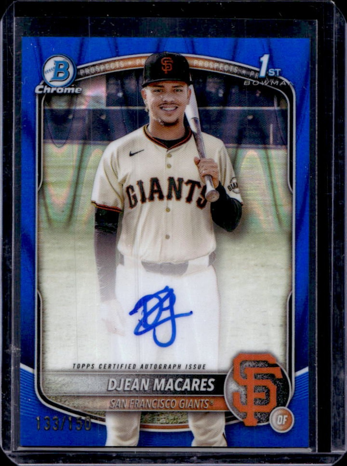 2025 Bowman Chrome Djean Macares Auto Blue RayWave Refractor 1st #133/150