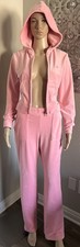JUICY COUTURE Y2K Velvet Track Suit Full Zip Hoodie Jacket Straight Pant sz S