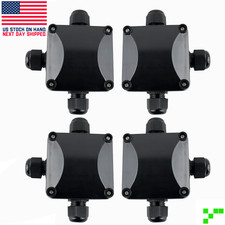 4-PACK Waterproof IP68 Junction Box 3 Way Plug Line M25 Wire External Electrical