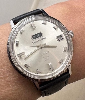 Citizen AutoDater SM23 Automatic Mens Watch 37 41mm Case Vintage Rare