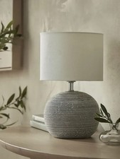 Round Table Lamp with Striped Design Bedside Lamp