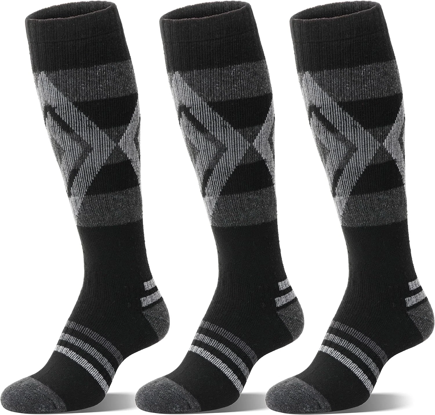 3 Pairs Merino Wool Ski Socks for Womens Mens Thermal Winter Warm Thick Knee Hig