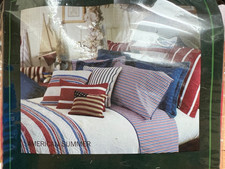 NWT vintage Ralph Lauren American Summer STD Sham Red, White, Blue Stripe, Quilt