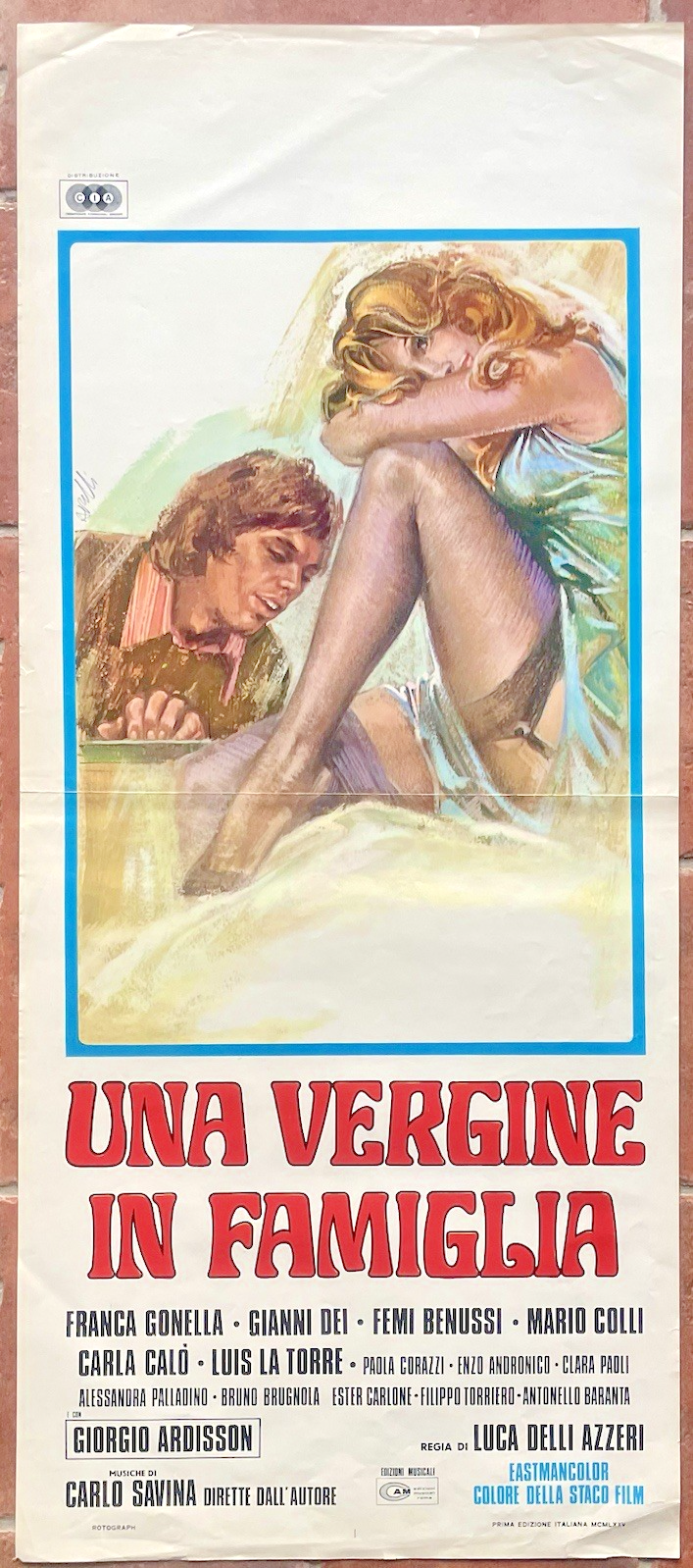 Locandina originale film Una vergine in famiglia (1975) - Regia di Mario Siciliano