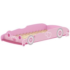 AIYAPLAY Letto per Bambini da 3-5 Anni a Forma di Macchina con Sponde Rosa