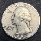 90% Silver!-1951 US Washington Quarter NMM Brilliant Coin!
