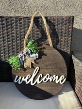 Welcome Sign for Front Door, wooden Front Door Decoration