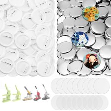 100 Sets Button Maker Supplies, 75mm/3 inch Button Supplies, with Plastic Pin...