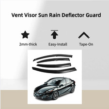 Window Visor Sun Rain Guard Deflector Fits Mazda3 Sedan 2010-2013