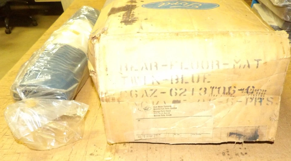 Ford Mustang Galaxie LTD Fairlane Falcon 1966-1970 alfombrillas traseras dobles azules nuevas Foto 2 de 4