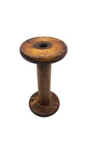 Vintage 7 inch Wood Textile Mill Thread Silk Spool Bobbin