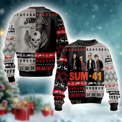 Sum 41 Heaven Hell Holiday Xmas Ugly Christmas Sweater BL2.1066