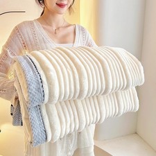 Ribbed Soft Fleece Throws Chunky Cord Blanket Faux Fur Large Warm Sofa Bed NEW