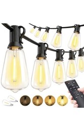 100ft Outdoor String Lights ST38 LED Patio Lights Edison Bulbs Yard Open Box