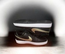 Nike Court Borough Low 2 Black Gold Lifestyle Sneakers BQ5448-011 Youth Size 6y