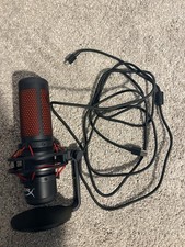 HyperX QuadCast USB Condenser Microphone Black/Red Adjustable Stand/Mount