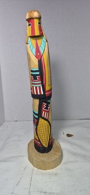 Vintage Hopi Indianer Indianer Maisjungfer Shalako 16'' KACHINA signiert C.T.
