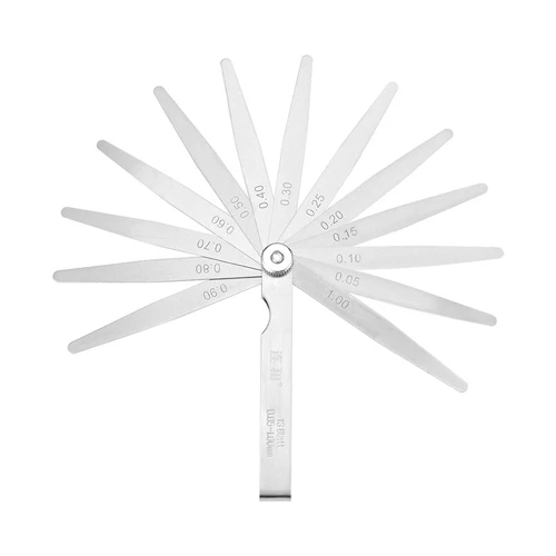 Metric Thickness Feeler Gauge 0.05-1.00mm 13 Blades Mn Steel Measuring Gap Width
