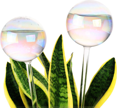 Globos Riego Plantas 380ml Autoirrigacion Vidrio Arcoiris 2 Piezas Jardin