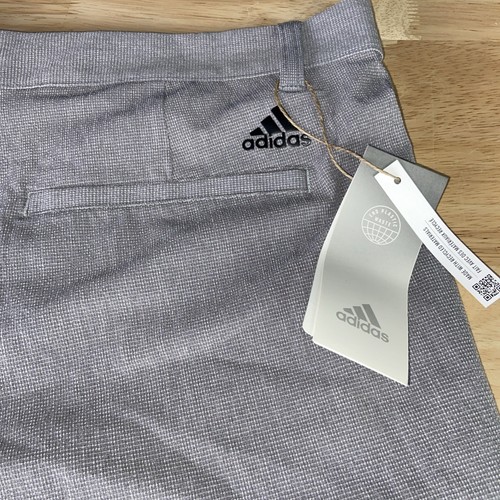 Adidas Crosshatch GOLF 38" Shorts GREY THREE WHITE HA6225 Nwt - 第 7/11 張圖片