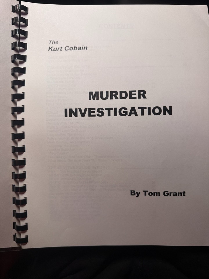 Kurt Cobain Murder Investigation Case Study Manual (Signed By Tom Grant) RARE | eBay