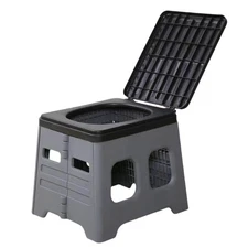 Portable Camping Folding Toilet with Lid,Travel Potty Plastic for Adults, Ext...