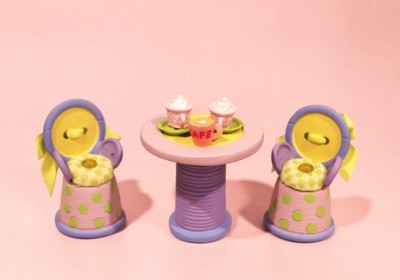 TONNER Amelia Thimble -Buttons & Bows Table and Chairs Set- Wilde Imagination 8P