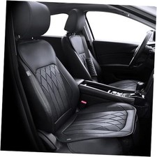 Front Seat Covers Waterproof Leather Car with Shoulder Front Pair Black