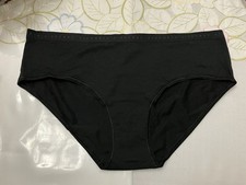 VICTORIA'S SECRET Stretch Cotton Blend Hiphugger Panty Hipster Size L Black NWT