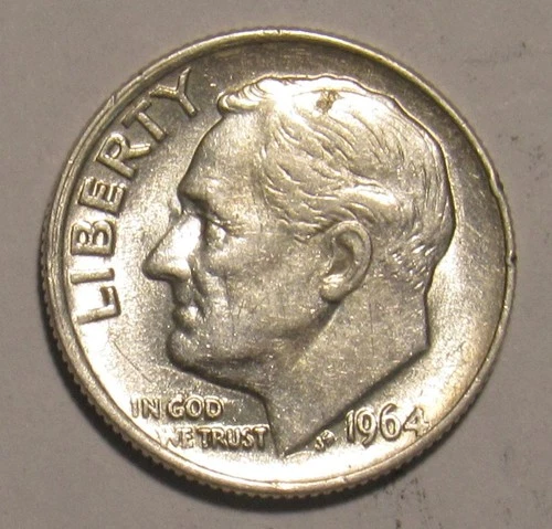 1964 P ROOSEVELT DIME , 90% Silver BU