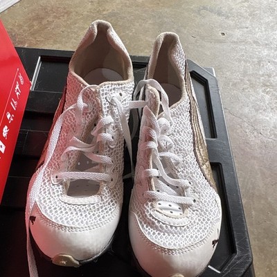 PUMA La Bamba XCS Patent Women's Golf Spiked Shoes White/Beige US 7.5 M