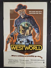 1973 "WESTWORLD" 27x41  folded 1 sheet YUL BRYNNER JAMES BROLIN Science fiction