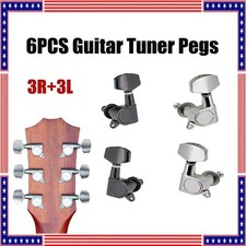 Acoustic Guitar String Tuning Pegs Tuners Machine Heads Keys Chrome 3X3 Silver