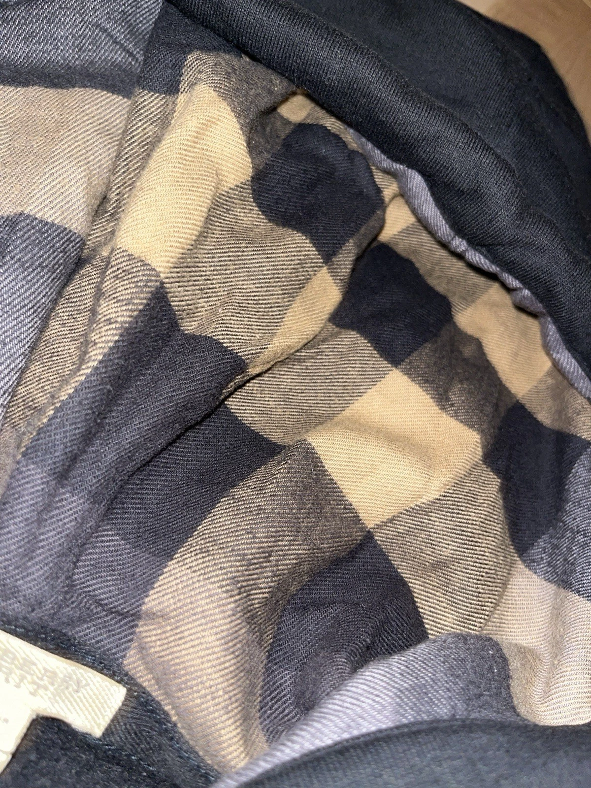 Burberry Felpa con Cappuccio e Zip Nera Foderata a Quadri Uomo M