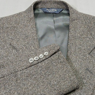 Jos A Bank Dark Academia Vintage Flecked Tweed Wool Sport Coat Blazer 41R 41 R